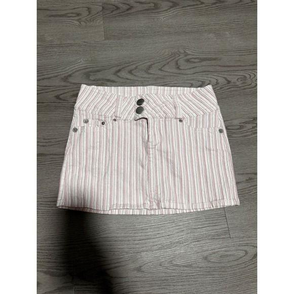 Vintage Venus USA Striped Mini Skirt High Waisted Y2K‎ Style Pockets Size 7/8 - Picture 1 of 6